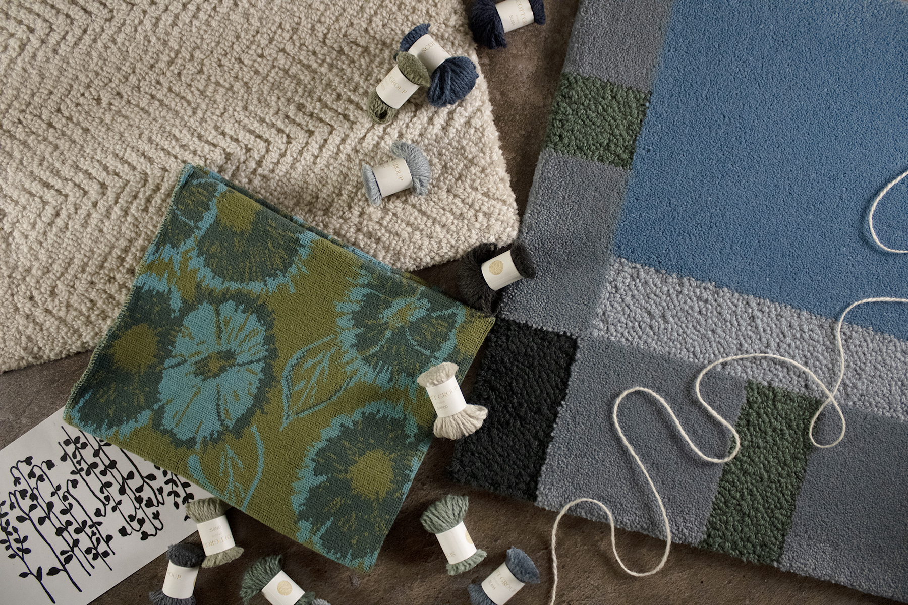 Scott Group Studio Rugs Ad Semi Custom Smarttuft Vignette Blue Green Story 3